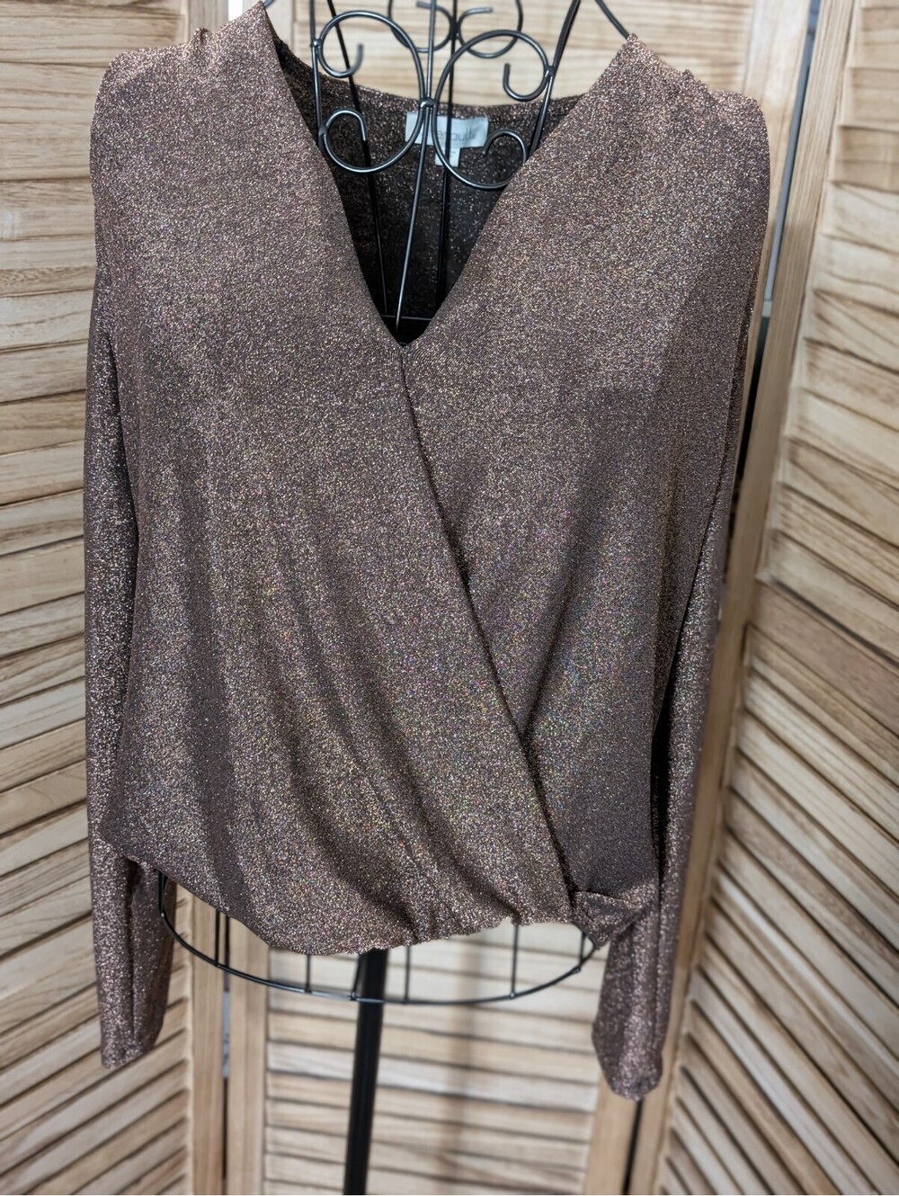 Women's Chenault bronze Metallic Top Office, Nightlife, Party Medium